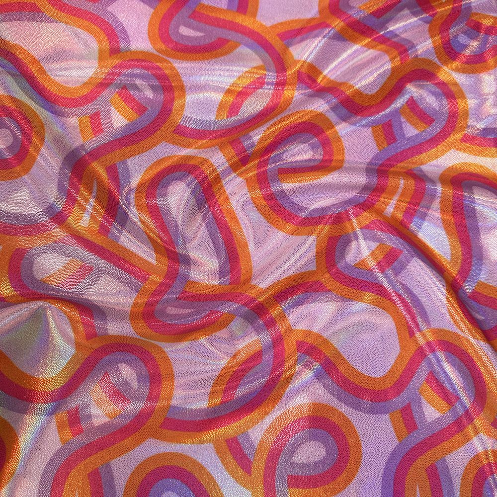 Doopie Printed Lazer Shine Foil Stretch Fabric — Funki Fabrics