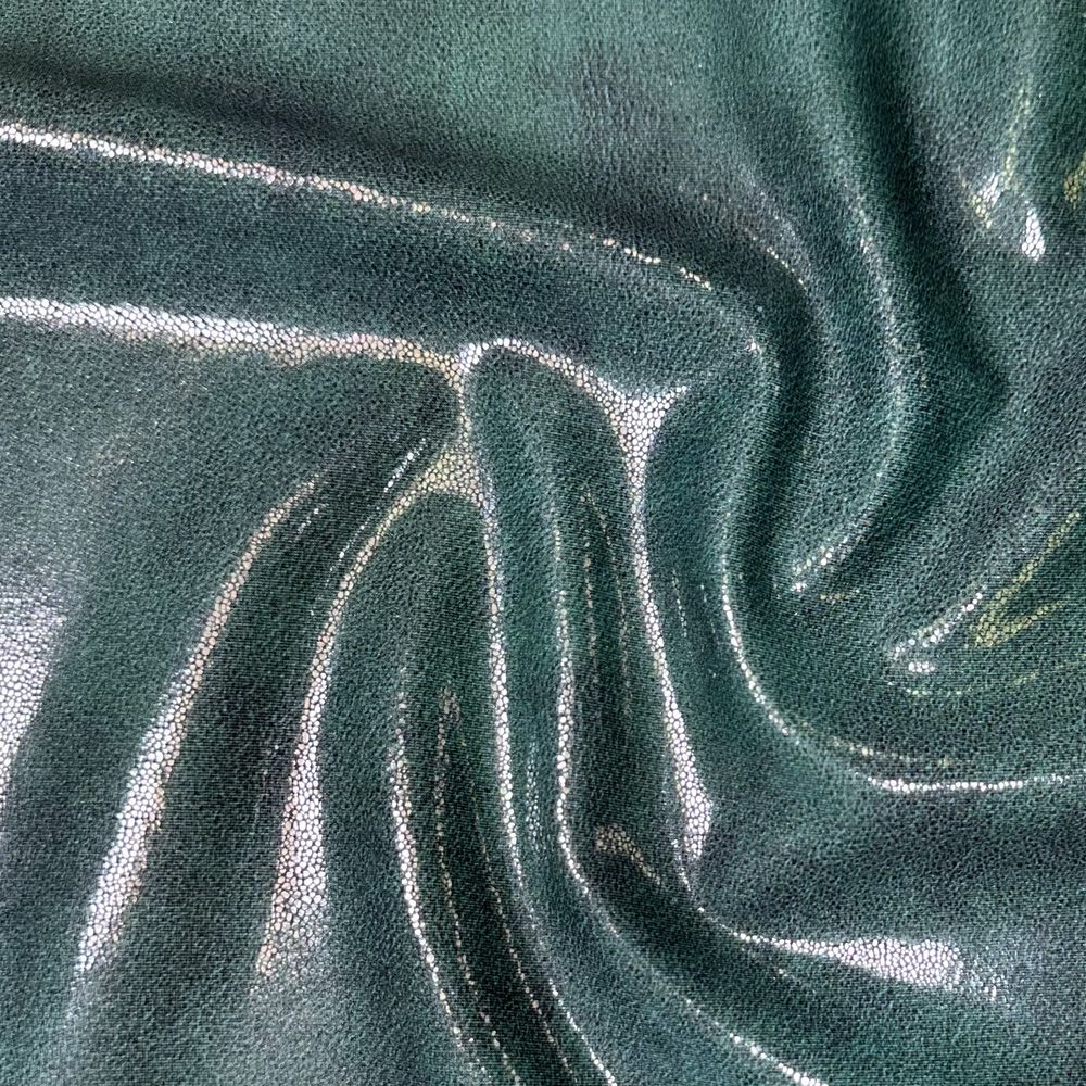 PRINTED LEATHER FOREST & CLEAR GLAZE FOILED PRINTED STRETCH FABRIC