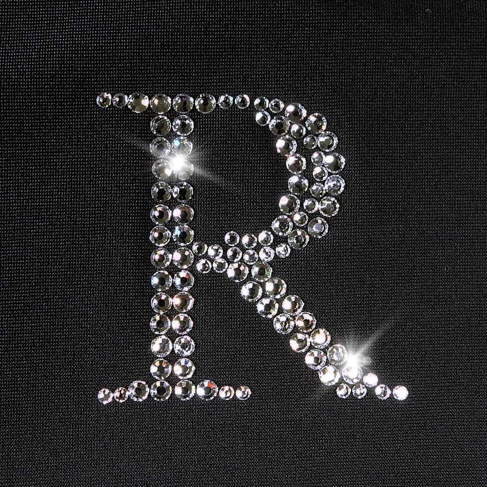 Alphabet Rhinestone Letters with and AB Rhinestone and Black backgroun –  Fifi's Craft