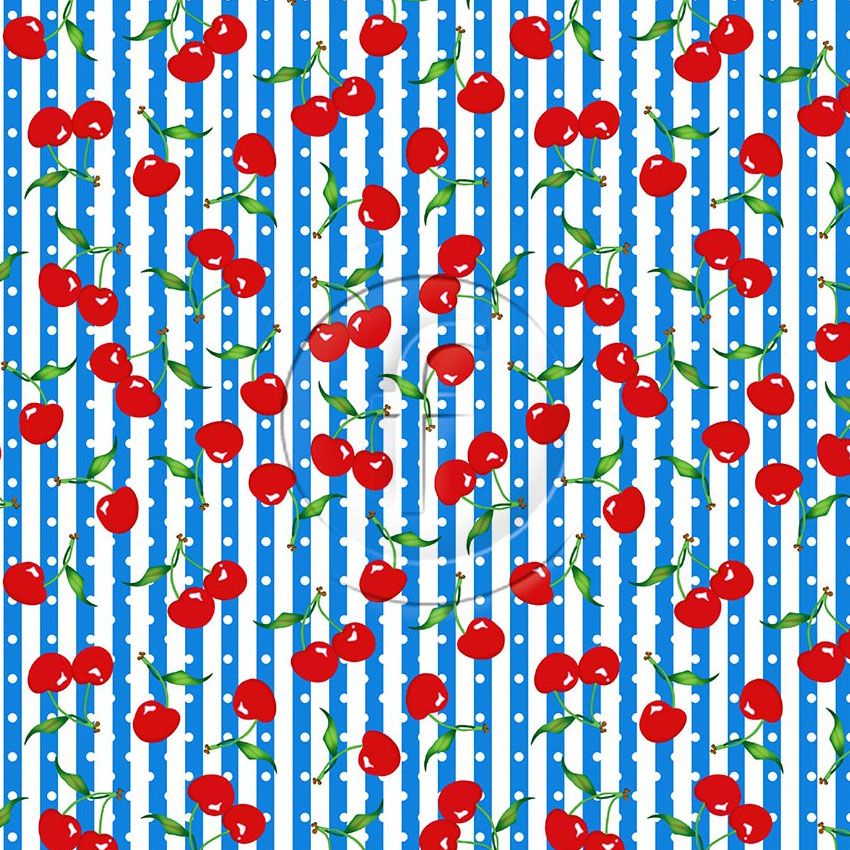 Cherry Print Lycra Stretch Fabric - FunkiFabrics — Funki Fabrics