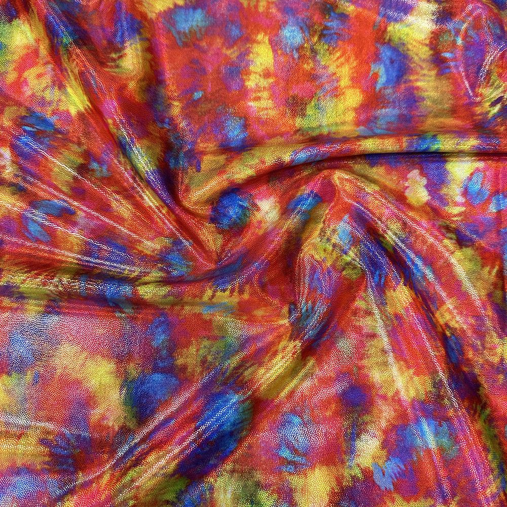 Jamboree Printed Lazer Shine Foil Stretch Fabric — Funki Fabrics