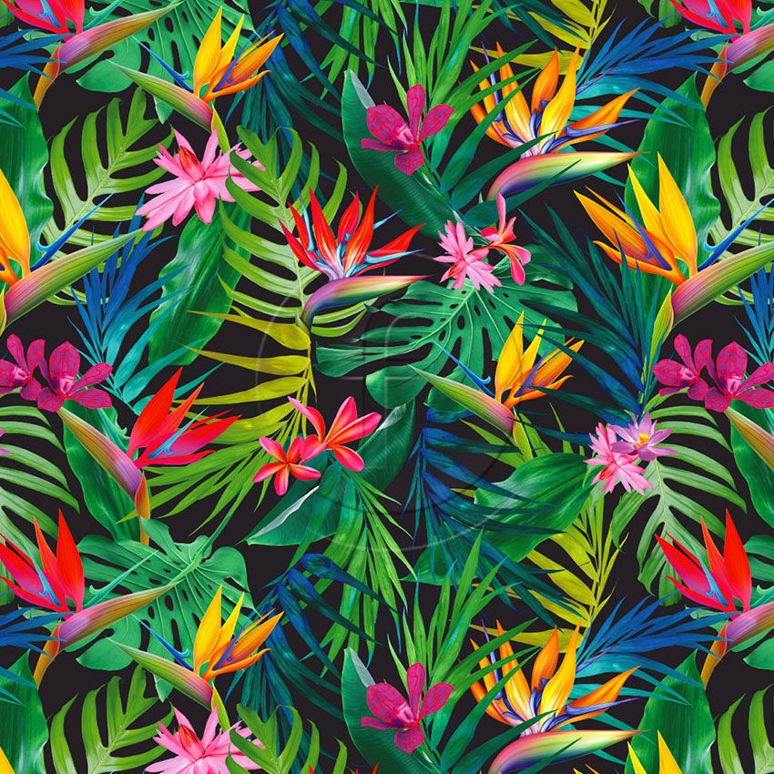 Parakeet Palm - Colourme - Patterned Custom Coloured & Scalable Stretch ...