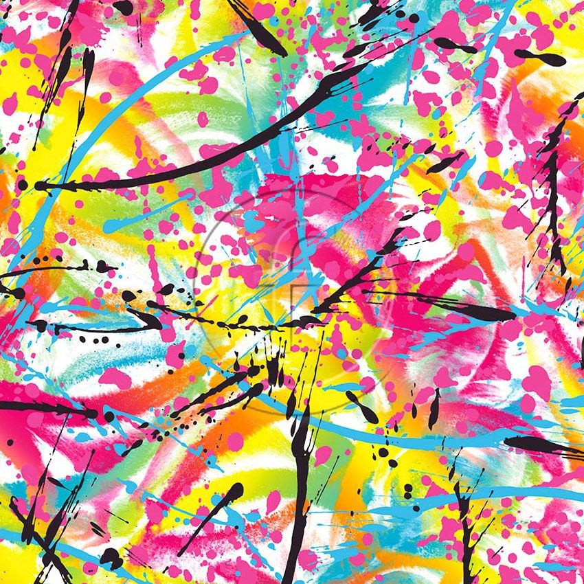 Action Painting White, Tie Dye Stretch Fabric — Funki Fabrics